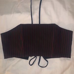 danielle guizio lace up pinstripe corset
